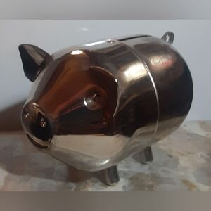 International Silver Silverplate Piggy Bank c1990